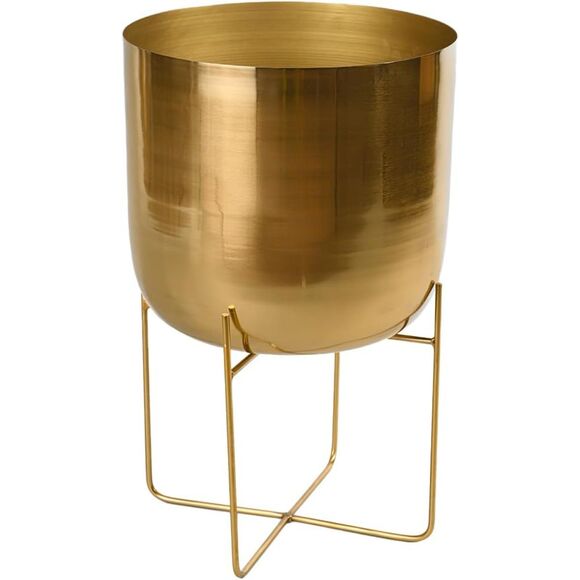 Other - 14" Diameter 24"Tall Serene Spaces Living Modern Metal Indoor Planter With Stand